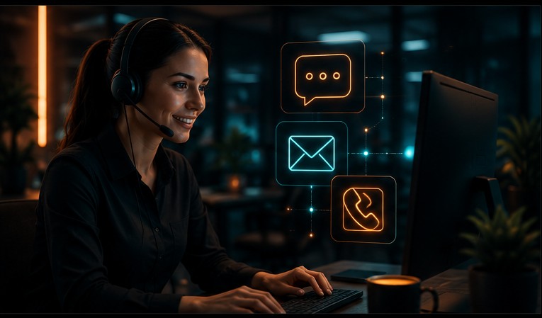 IPeeTV support agent answering chat, email, and phone messages